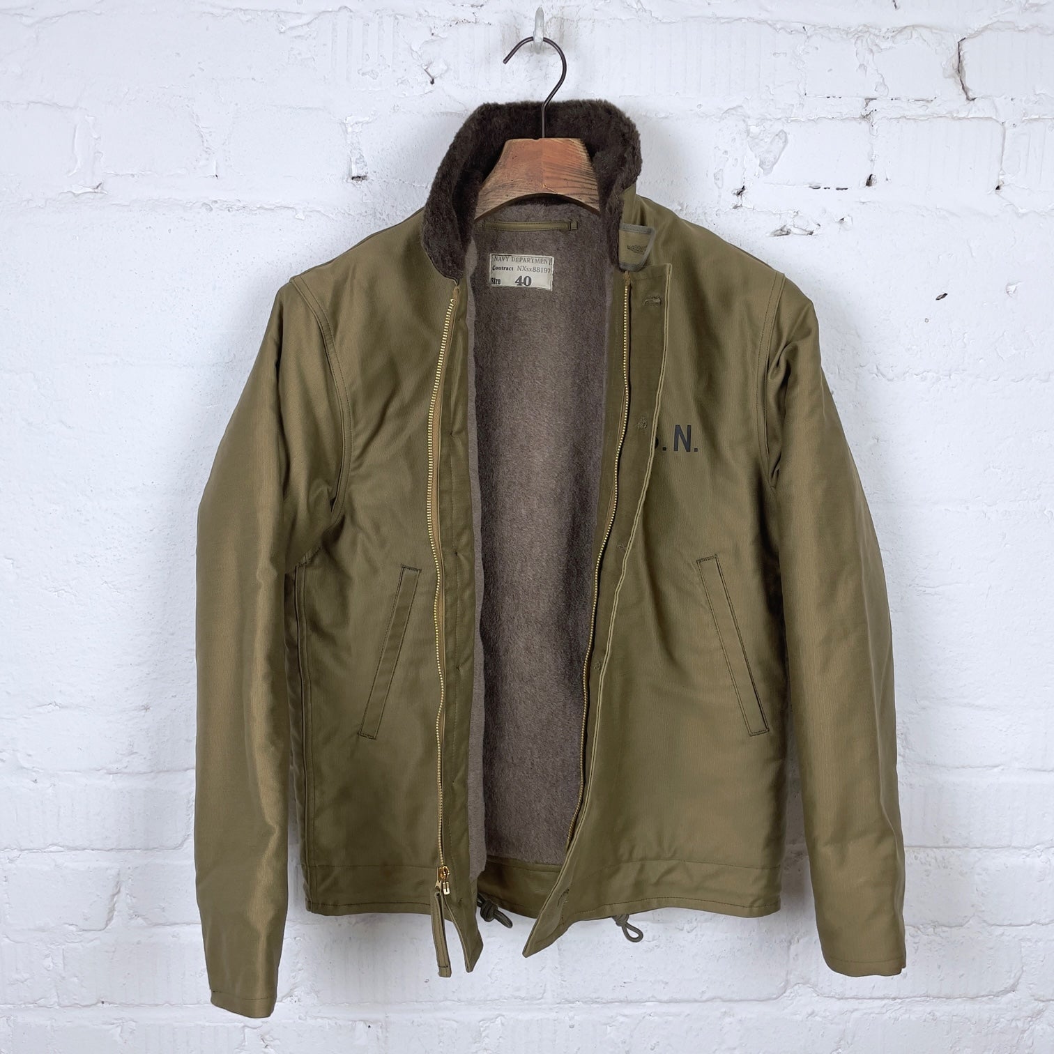 the real mccoy's | n-1 deck jacket (khaki) - stencil – stuf|f-official