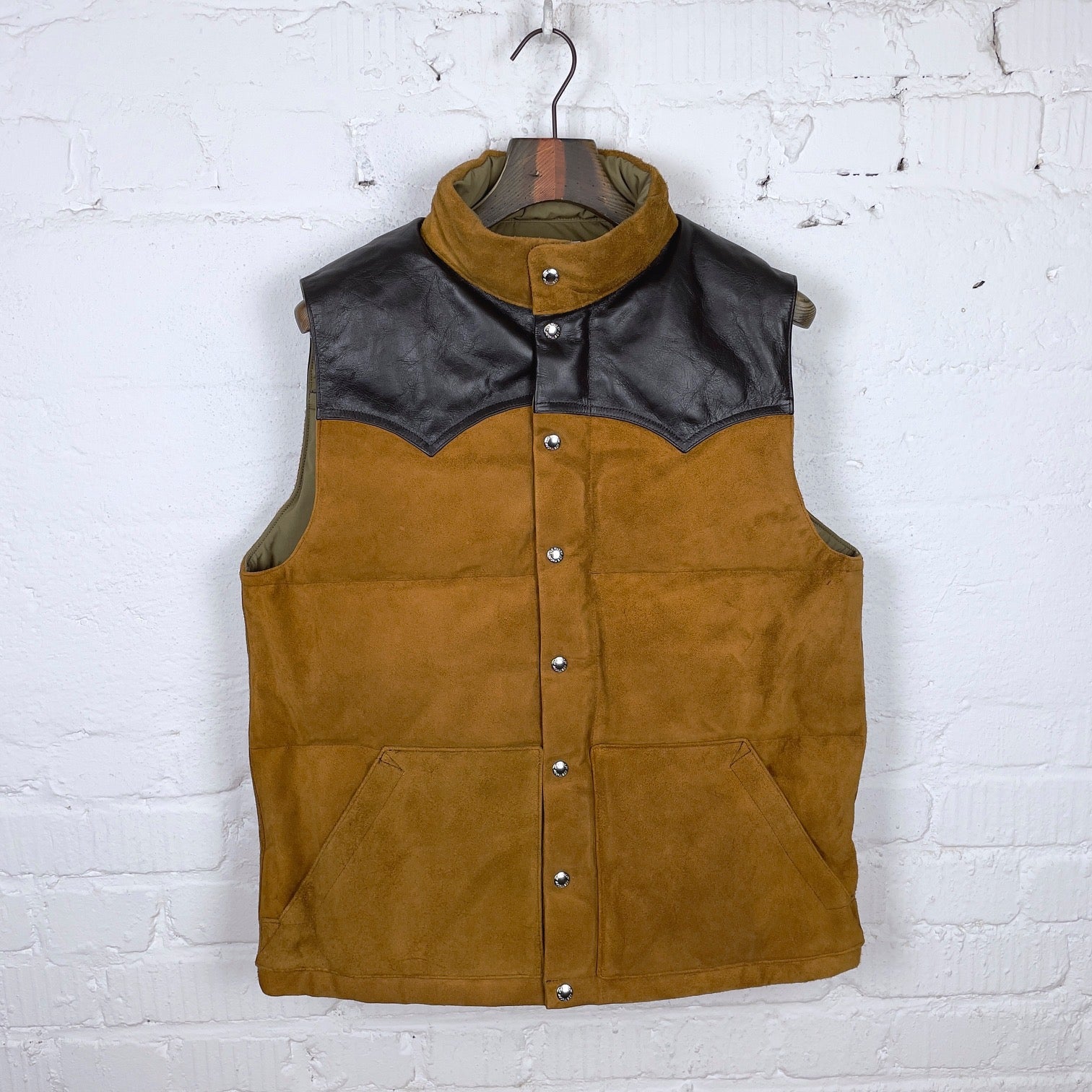 美品 The REAL McCOY'S リアルマッコイズ ラフアウト ダウン ベスト MJ22120 ROUGHOUT DOWN VEST RAW SIENNA  ブラウン 38  99000773 the-real-mccoys-roughout-down-