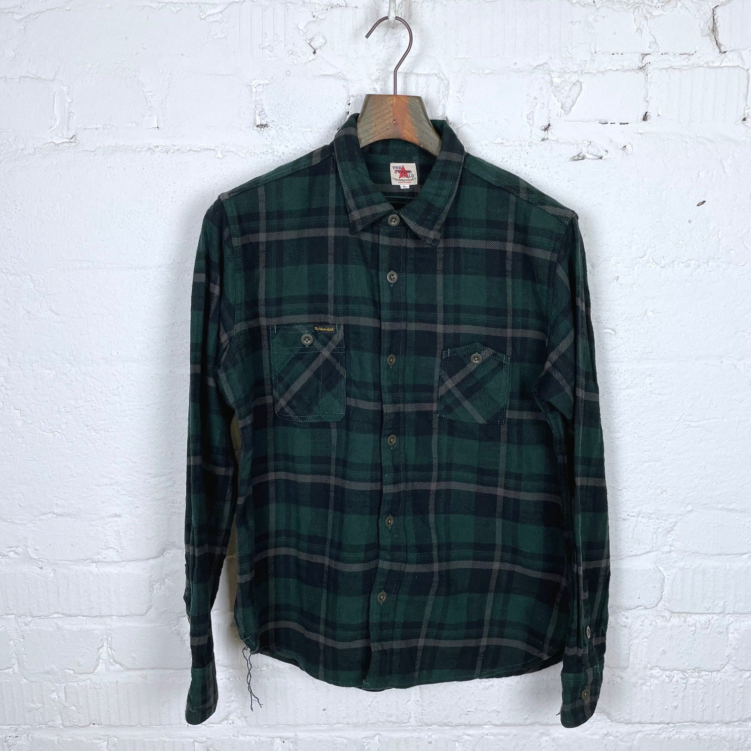 sgs2202 brushed flannel check work shirt green | the strike gold | made in japan stuf|f-official sgs2202 brushed flannel check work shirt green | the strike gold | made in japan stuf|f-official