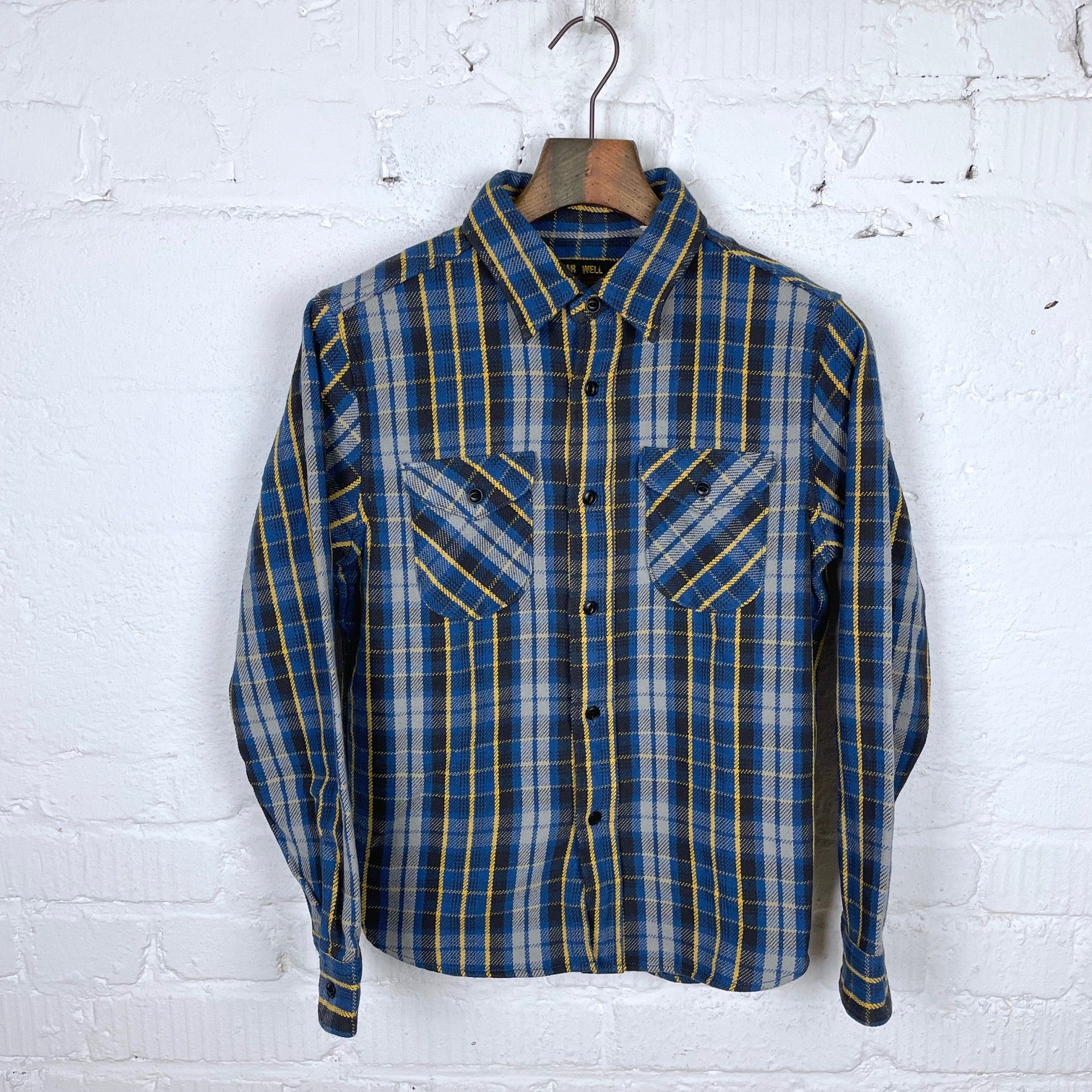 heavy flannel shirt blue | ues | made in japan – stuf|f-official