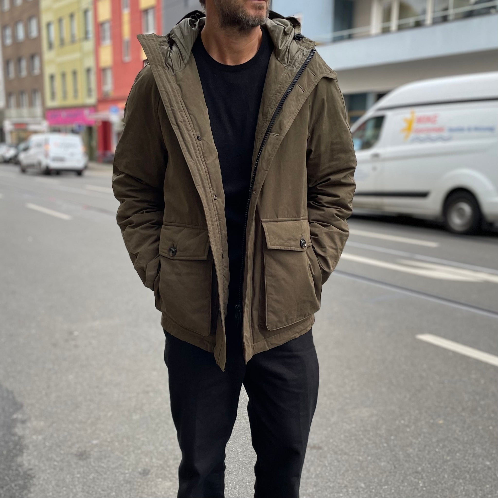 hooded jacket liam - testuggine | valstar | made in taly – stuf|f