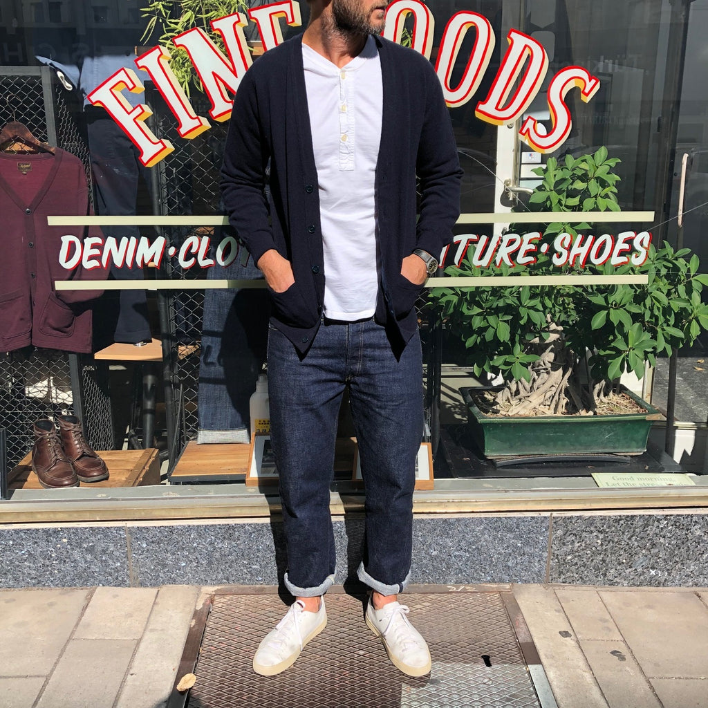 william lockie x stuf|f | gordon super geelong cardigan - dark navy - Bild 2