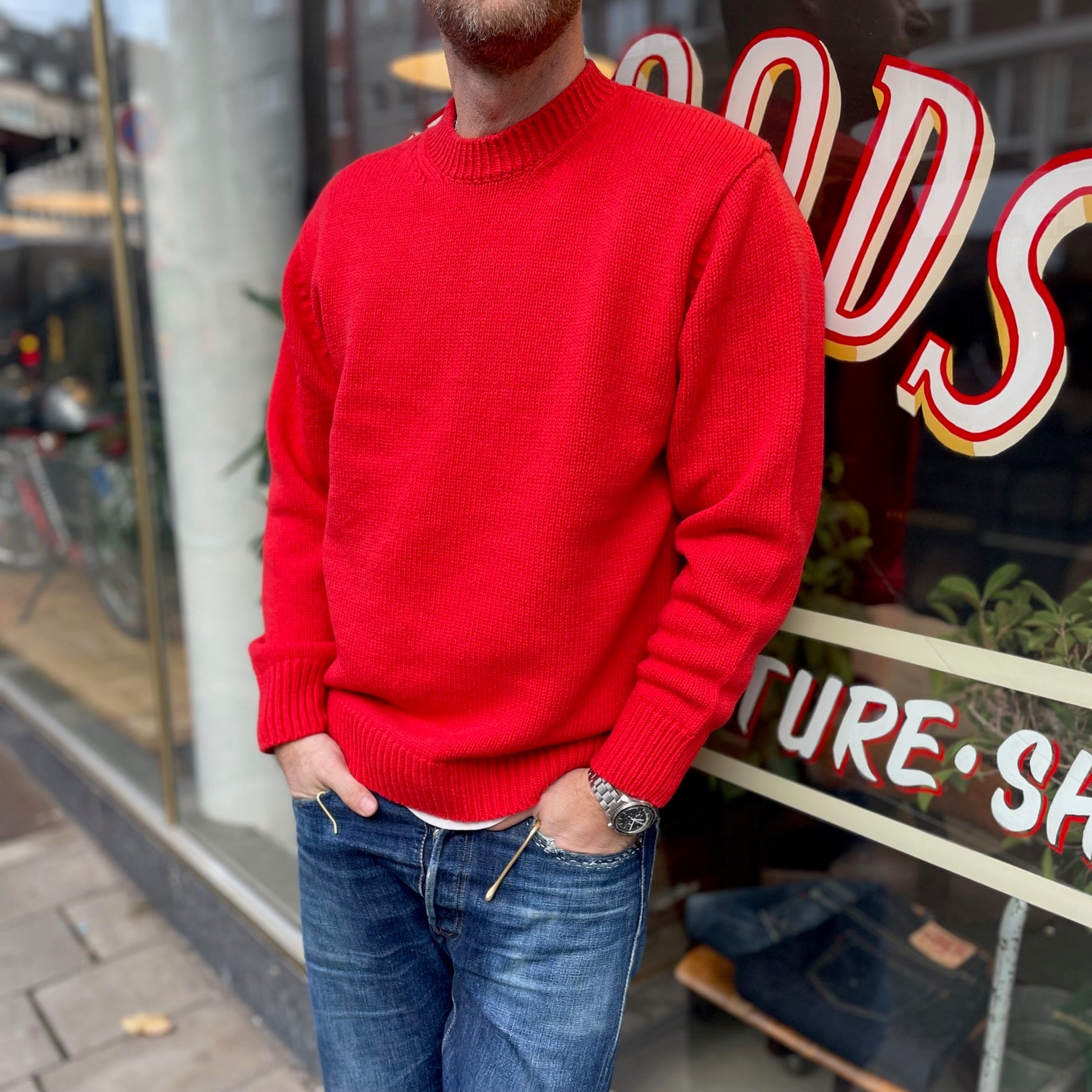 soft lamswool sweater - red | yonetomi | made in japan – stuf|f